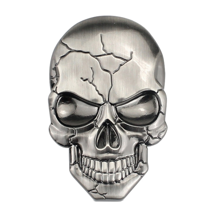 Three-dimensional Devil Skull Metal Car Sticker, Bronze, Silver Grey, Titanium Color