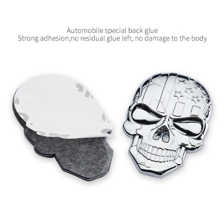 Three-dimensional Devil Skull Metal Plating Car Sticker, Black, Gun Metal, Plating Bronze, Red, Silver