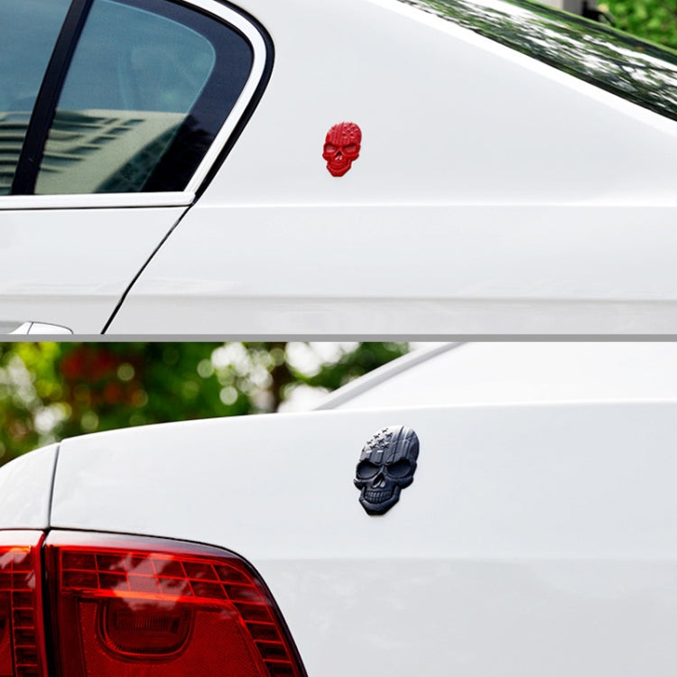 Three-dimensional Devil Skull Metal Plating Car Sticker, Black, Gun Metal, Plating Bronze, Red, Silver