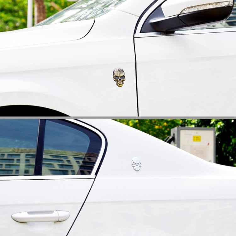 Three-dimensional Devil Skull Metal Plating Car Sticker, Black, Gun Metal, Plating Bronze, Red, Silver