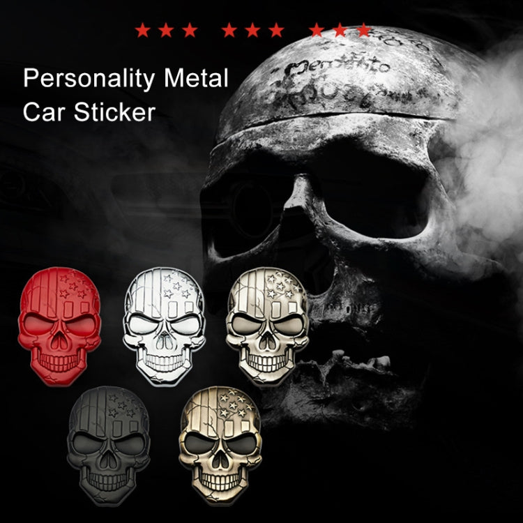 Three-dimensional Devil Skull Metal Plating Car Sticker, Black, Gun Metal, Plating Bronze, Red, Silver
