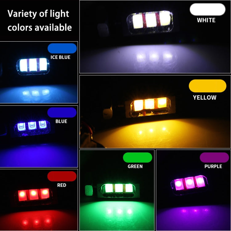 زوج واحد من مصابيح لوحة ترخيص السيارة/الدراجة النارية DC12V 0.4W 3 LED SMD-5630، طول الكابل: 27 سم، DC12V 0.4W