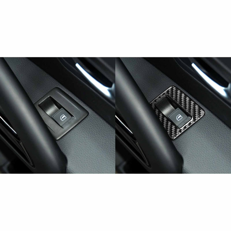 2 PCS / Set Carbon Fiber Car Window Buttons Decorative Sticker for Volkswagen Scirocco 2009-2016,Left and Right Drive Universal, Window Buttons
