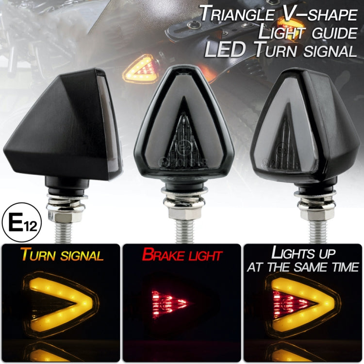 قطعتان KC018A من مصابيح إشارة الانعطاف LED ثنائية اللون على شكل حرف V للدراجة النارية، KC018A
