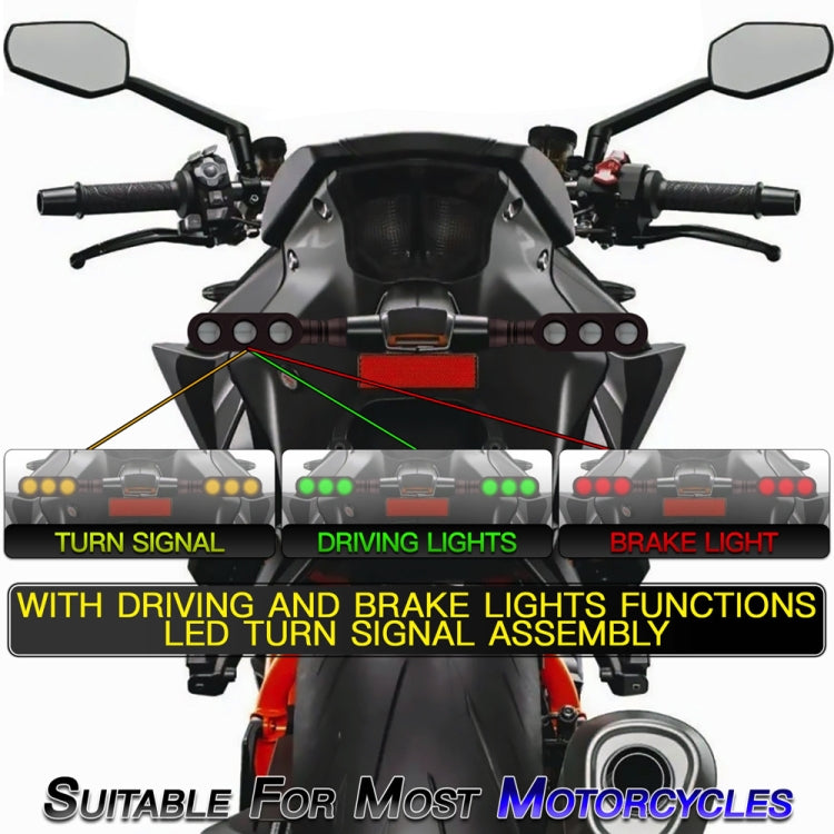 2 PCS KC050 Motorcycle LED Turn Signal Running Brake Light, KC050