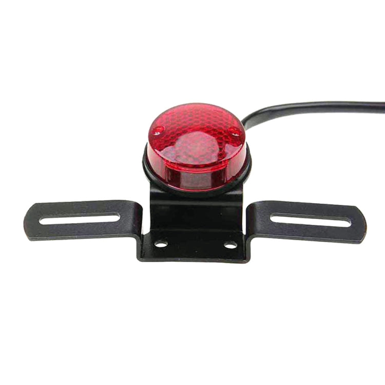 2 PCS Motorcycle Retro Round Brake Light with License Plate Holder, Retro Round Brake Light