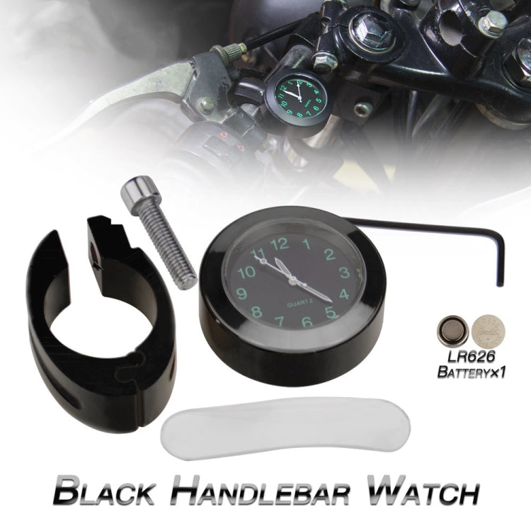Motorcycle 22-25mm Handlebar Clock Quartz Watch with Lock, Quartz Watch (Black), Quartz Watch (Silver)