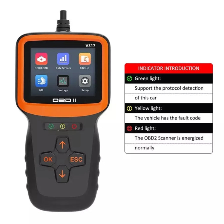 جهاز كشف أعطال السيارات V317 OBD2 ELM327 قارئ رموز الماسح الضوئي، V317