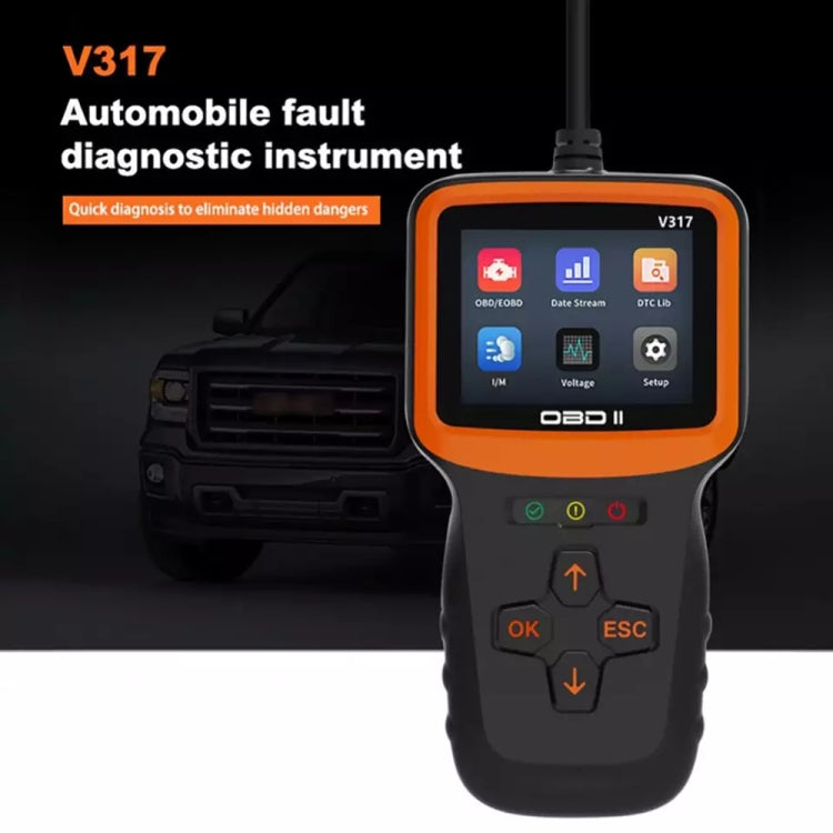 جهاز كشف أعطال السيارات V317 OBD2 ELM327 قارئ رموز الماسح الضوئي، V317