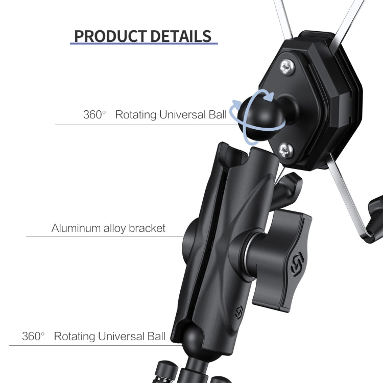 ZH-1558A1 Motorcycle Handlebar X-shape Aluminum Alloy Phone Holder, ZH-1558A1