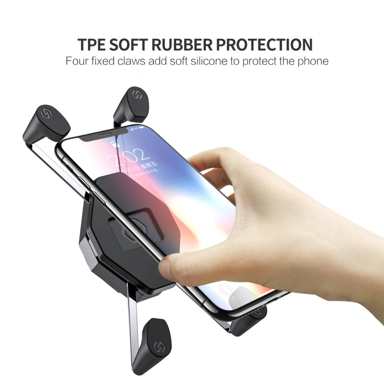 ZH-1558B1 Motorcycle Rear Mirror X-shape Aluminum Alloy Phone Holder, ZH-1558B1