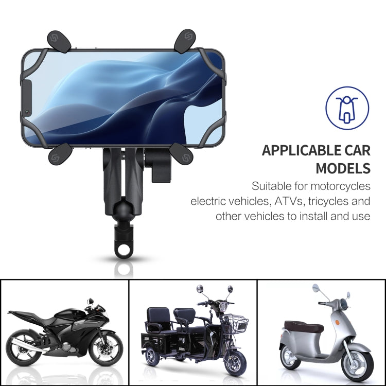 ZH-1558B1 Motorcycle Rear Mirror X-shape Aluminum Alloy Phone Holder, ZH-1558B1