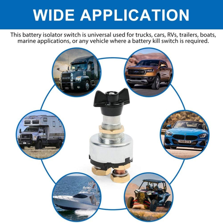 12-24V Car Battery Selector Isolator Disconnect Rotary Switch Cut, 12-24V