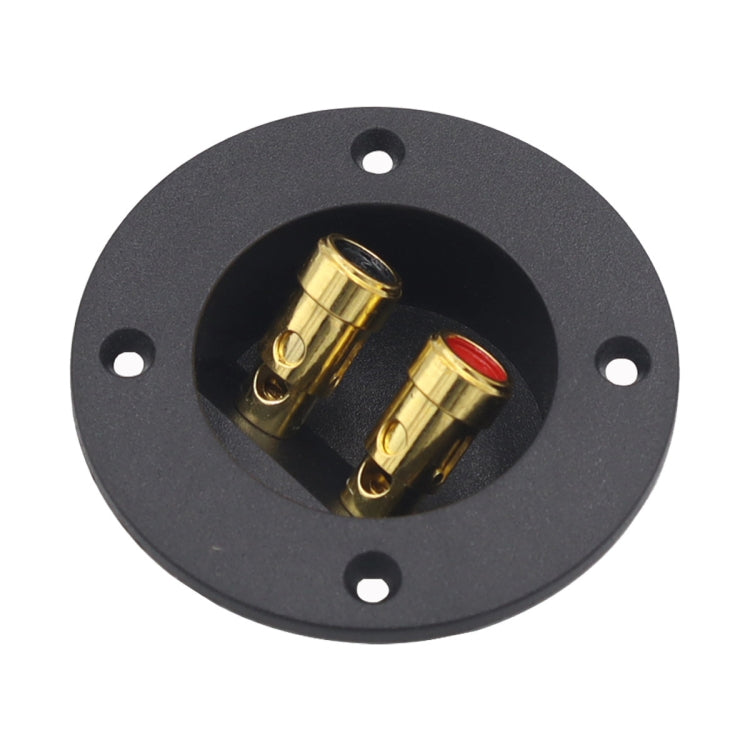 2 in 1 / Set Car Double Binding Round Gold Plate Push Spring Loaded Jacks Speaker Box, 2 in 1 / Set