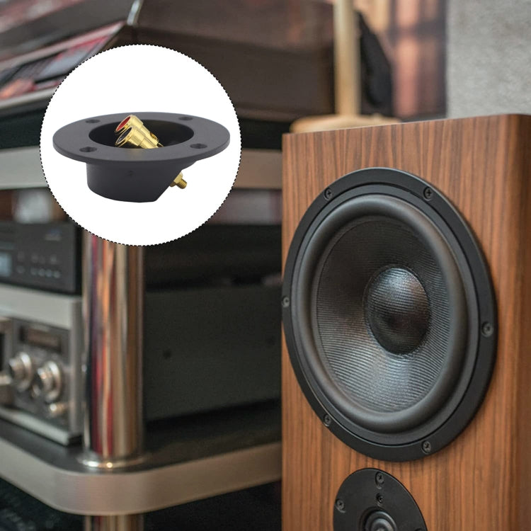 2 in 1 / Set Car Double Binding Round Gold Plate Push Spring Loaded Jacks Speaker Box, 2 in 1 / Set