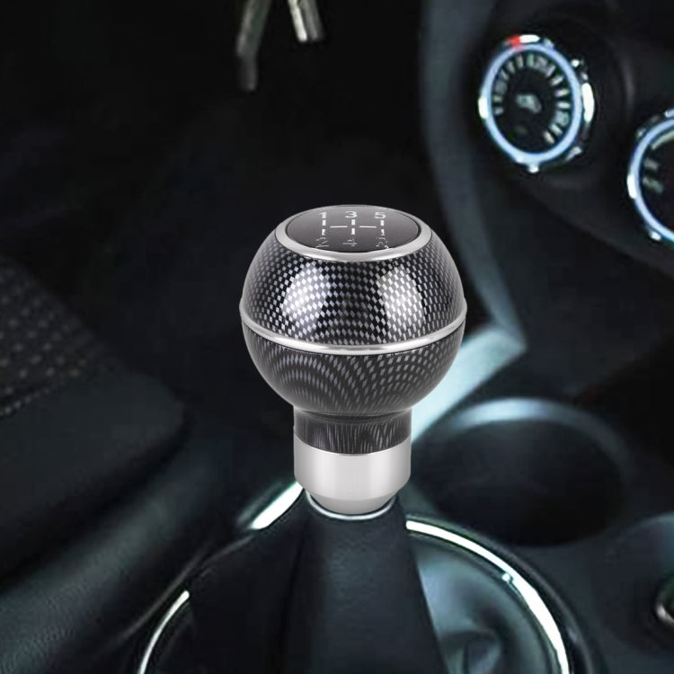Universal Car Carbon Fiber Texture Metal Gear Shift Knob, Carbon Fiber Texture (Red), Carbon Fiber Texture (Silver)