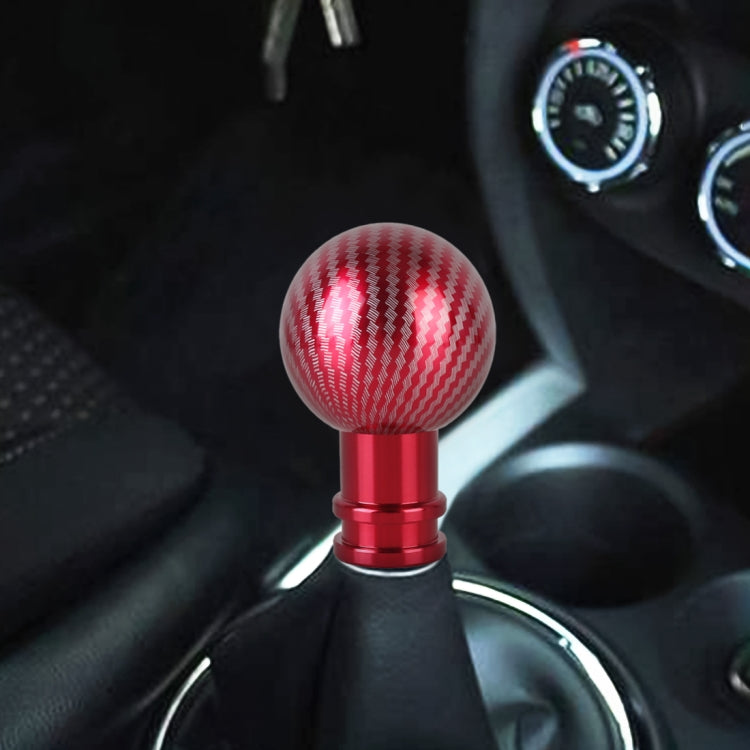 Universal Car Carbon Fiber Texture Metal Gear Shift Knob, Black, Red, Silver Black