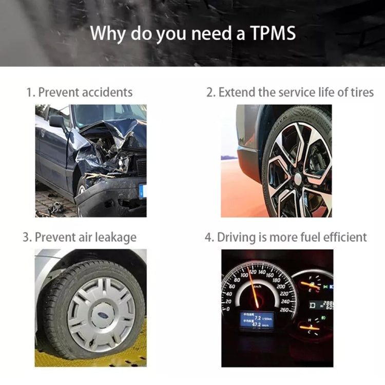 USB TPMS Tire Pressure Monitoring System Android with External Sensor for Car Radio DVD Player, with External Sensor