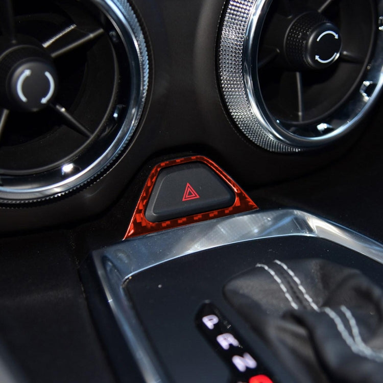 Car Carbon Fiber Warning Light Decorative Sticker for Chevrolet Camaro 2017-2019, Left and Right Drive Universal, Warning Light