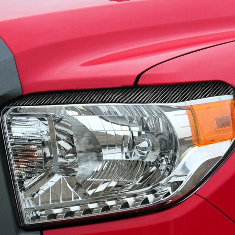 2 PCS / Set Carbon Fiber Car Headlight Eyebrow Decorative Sticker for Toyota Tundra 2014-2018, Left Right Driving, Headlight Eyebrow
