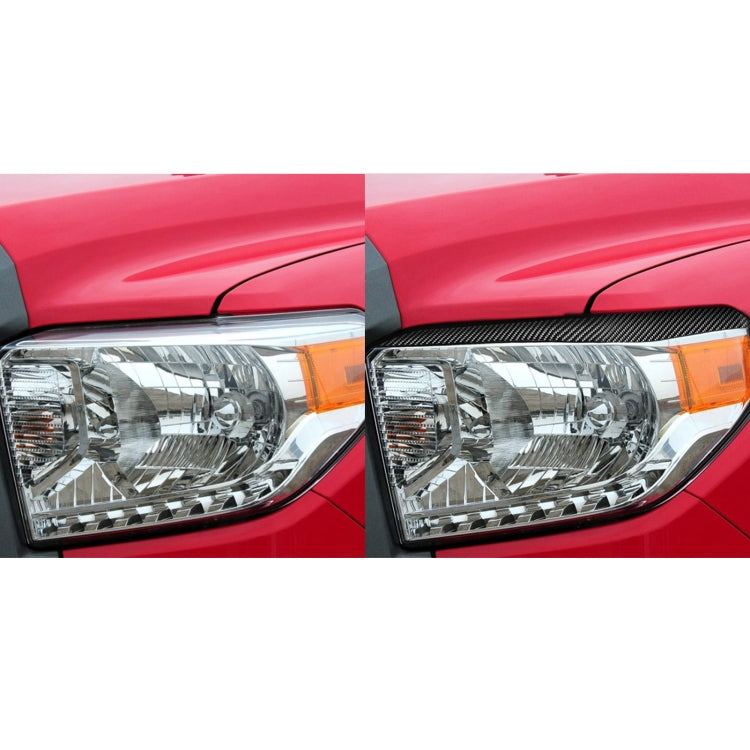 2 PCS / Set Carbon Fiber Car Headlight Eyebrow Decorative Sticker for Toyota Tundra 2014-2018, Left Right Driving, Headlight Eyebrow