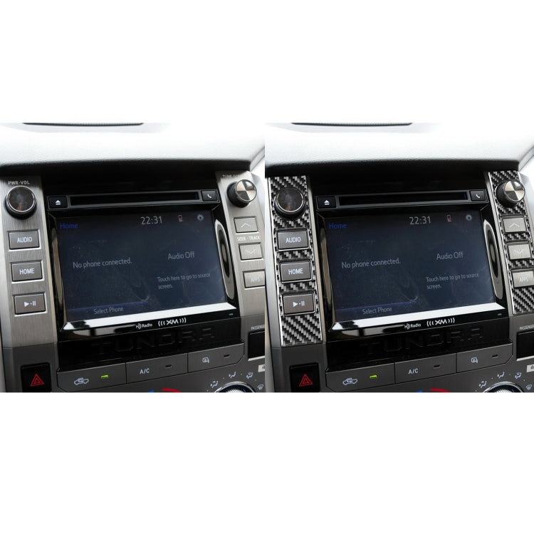 2 PCS / Set Carbon Fiber Car Central Control Volume Switch Decorative Sticker for Toyota Tundra 2014-2018, Left Right Driving Universal, Central Control Volume Switch