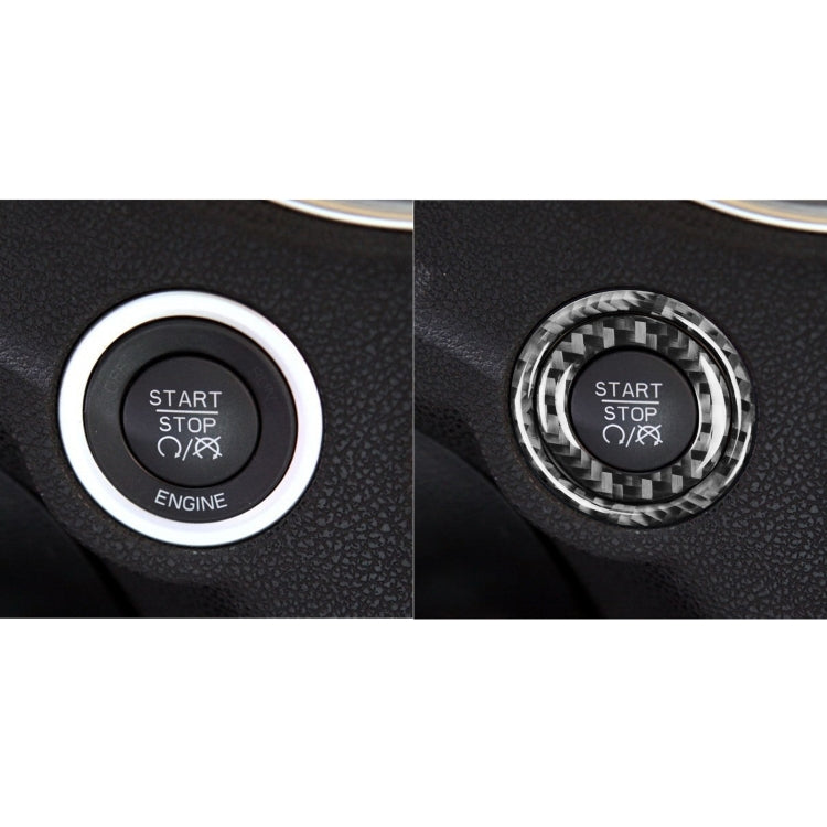 2 PCS / Set Carbon Fiber Car Ignition Switch Decorative Sticker for Dodge Challenger 2015 to Now, Left Driving, Ignition Switch