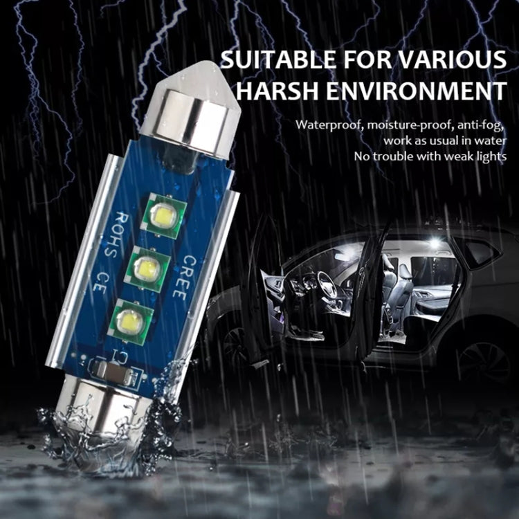 2 قطعة 36 مم IC12V / 2.76 واط / 0.23 أمبير / 300 لومن 3 مصابيح LED SMD مصباح قراءة للسيارة، 36 مم