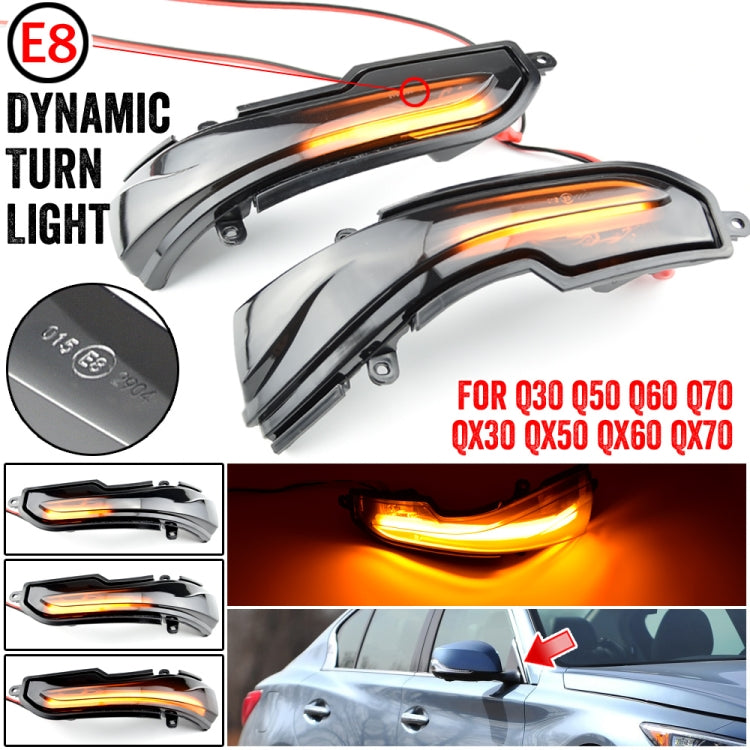 1 Pair For Infiniti Q30 2016-2019 Car Dynamic LED Turn Signal Light Rearview Mirror Flasher Water Blinker, For Infiniti Q30 2016-2019