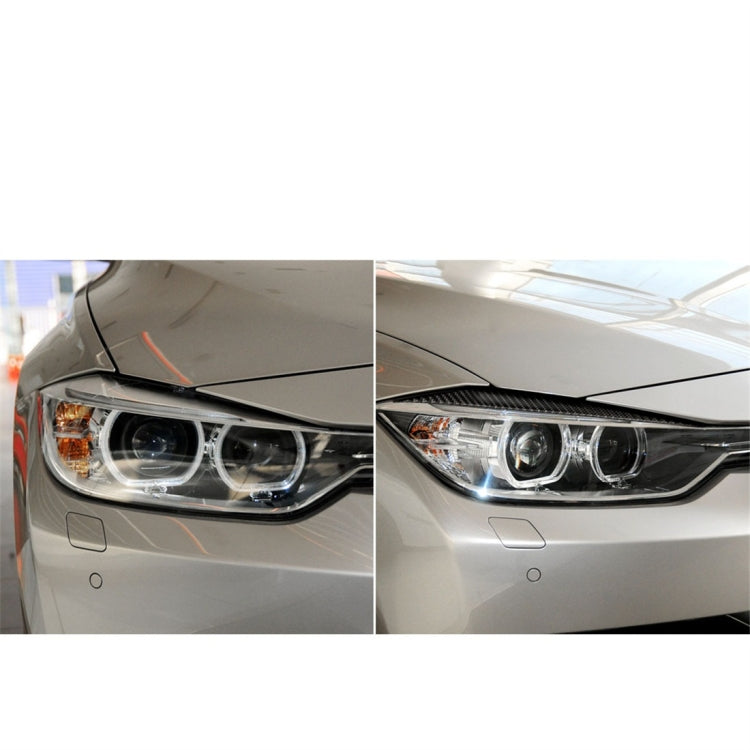 1 Pairs Carbon Fiber Car Lamp Eyebrow Decorative Sticker for BMW F30 2013-2015, Lamp Eyebrow