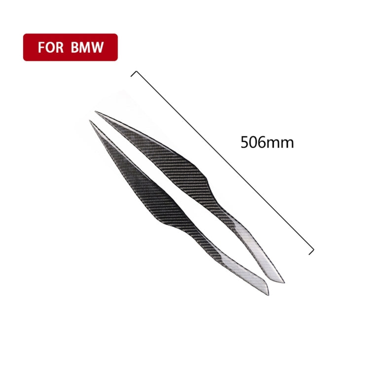 1 Pairs Carbon Fiber Car Lamp Eyebrow Decorative Sticker for BMW E90 / 318i / 320i / 325i 2005-2008, Drop Glue Version, Lamp Eyebrow Drop Glue Version