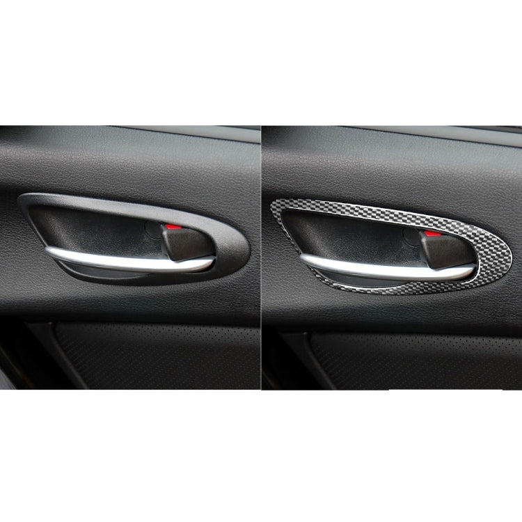 قطعتان من ملصقات ديكورية لمقبض باب السيارة من ألياف الكربون لسيارة مازدا RX8 2004-2008، مقبض باب عالمي للقيادة اليسرى واليمنى