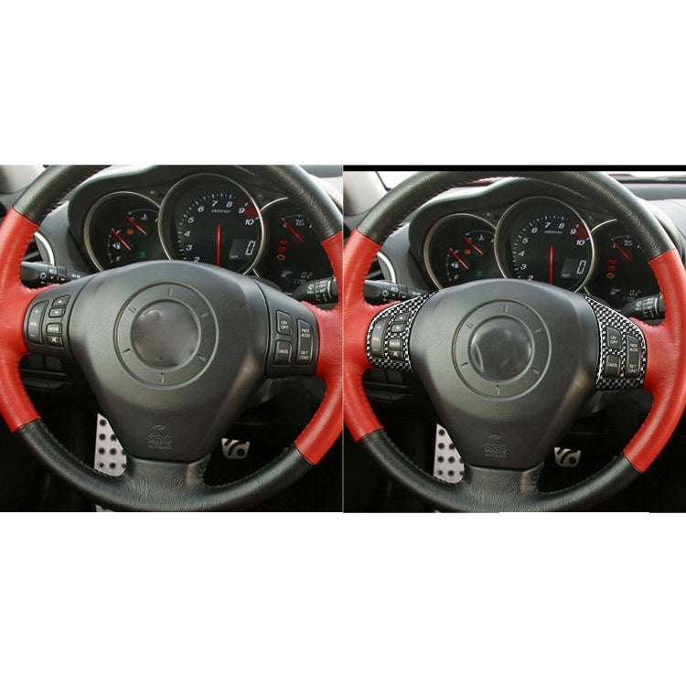 2 PCS Car Carbon Fiber Steering Wheel Decorative Sticker for Mazda RX8 2004-2008, Left and Right Drive Universal, Steering Wheel A