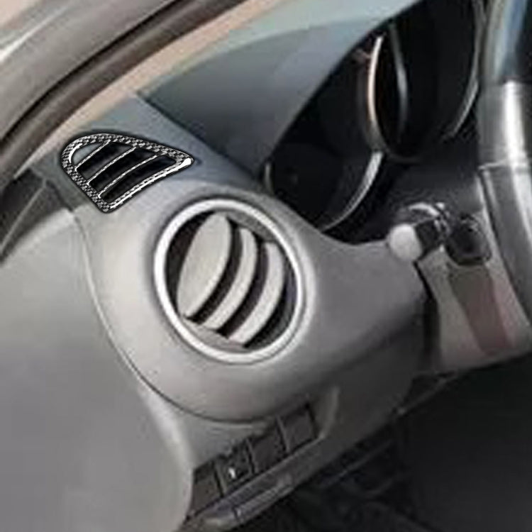 قطعتان من ملصقات ديكورية لمخرج الهواء الأيمن والأيسر من ألياف الكربون لسيارة مازدا RX8 2004-2008، محرك يسار ويمين عالمي، مخرج هواء يسار ويمين
