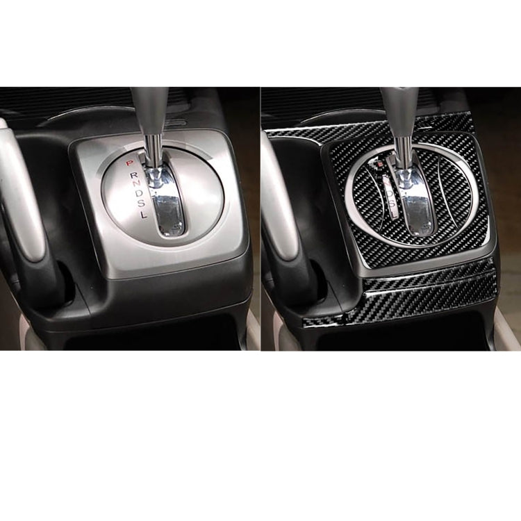 10 in 1 Car Carbon Fiber Automatic Gear + Water Cup Holder Decorative Sticker for Honda Civic 8th Generation 2006-2011, Left Drive, Automatic Gear + Water Cup Holder, Left Drive