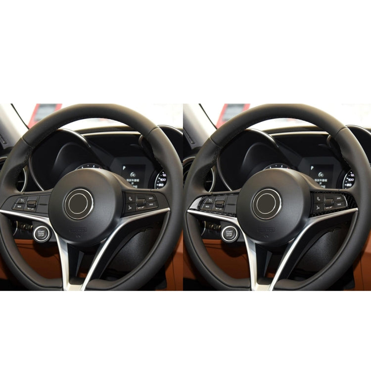 2 in 1 Car Carbon Fiber Steering Wheel Button Decorative Sticker for Alfa Romeo Giulia Stelvio 2017-2019, Left and Right Drive Universal, Steering Wheel Button