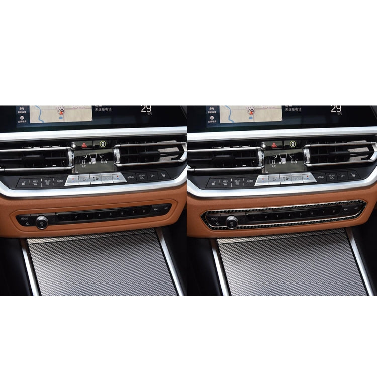 ملصق ديكوري لإطار زر قرص مضغوط من ألياف الكربون لسيارة BMW الفئة الثالثة G20/G28/325Li/330d/335 2019-2020، محرك يسار ويمين عالمي، إطار زر قرص مضغوط