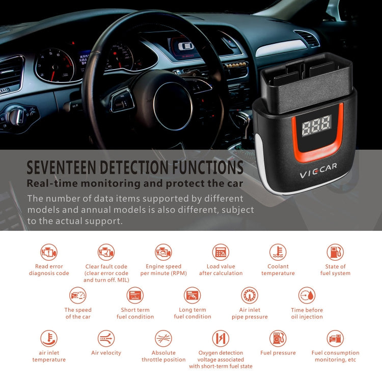 Viecar VP004 Car Mini OBD + USB / Type-C Interface Fault Detector V1.5 WiFi Diagnostic Tool, VP004