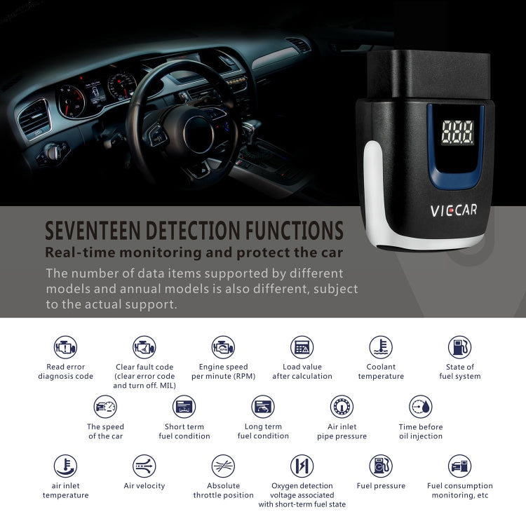 Viecar VP001 Car Mini OBD Fault Detector V2.2 Bluetooth Diagnostic Tool, VP001