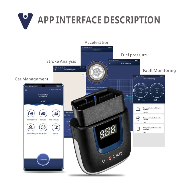 Viecar VP001 Car Mini OBD Fault Detector V2.2 Bluetooth Diagnostic Tool, VP001