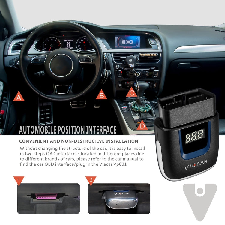 Viecar VP001 Car Mini OBD Fault Detector V2.2 Bluetooth Diagnostic Tool, VP001