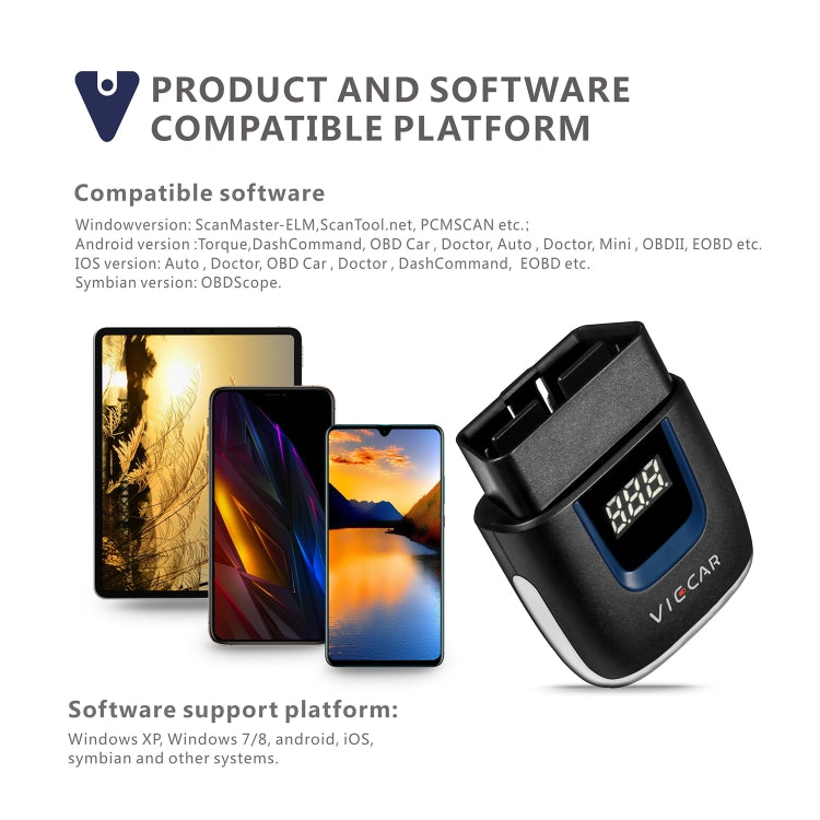 Viecar VP001 Car Mini OBD Fault Detector V2.2 Bluetooth Diagnostic Tool, VP001
