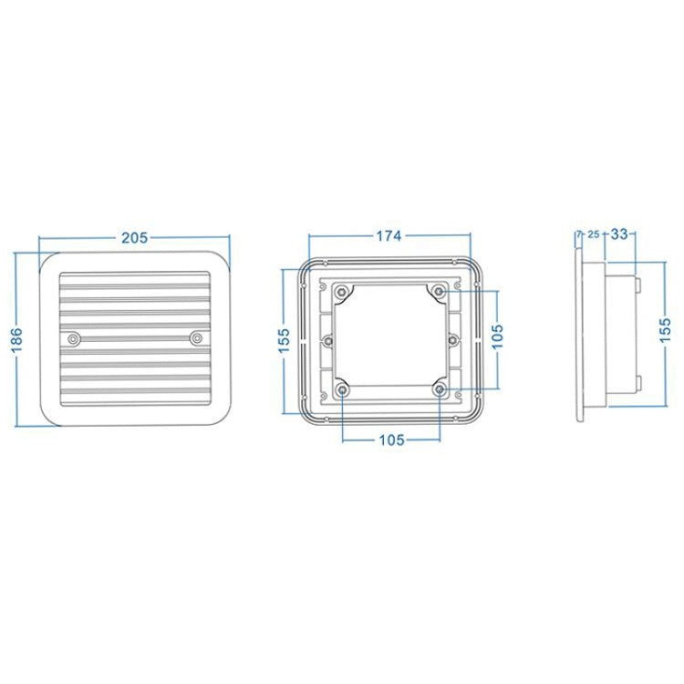 12V White Air Vent with Fan RV Trailer Caravan Mute Side Air Ventilation, A0672-01