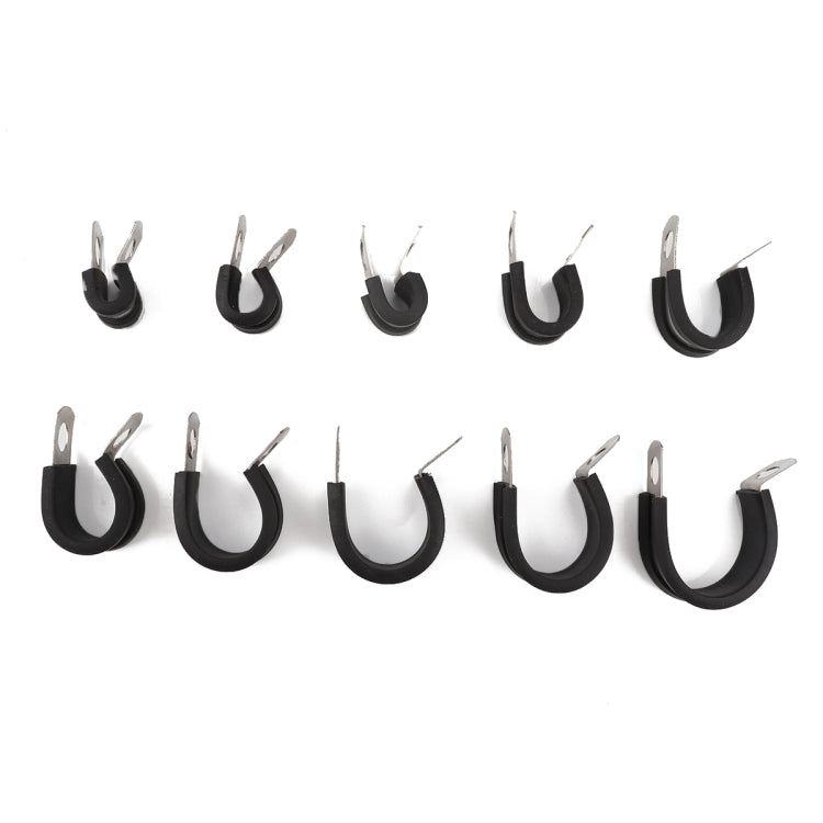 10 PCS Car Rubber Cushion Pipe Clamps Stainless Steel Clamps, Size: 1/4 inch (6mm), Size: 1/4 inch (6mm)