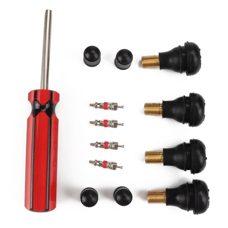 Tire Removal Tool + Tire Valve Set + TR412 for Car Trunk Motorcycles, A2208