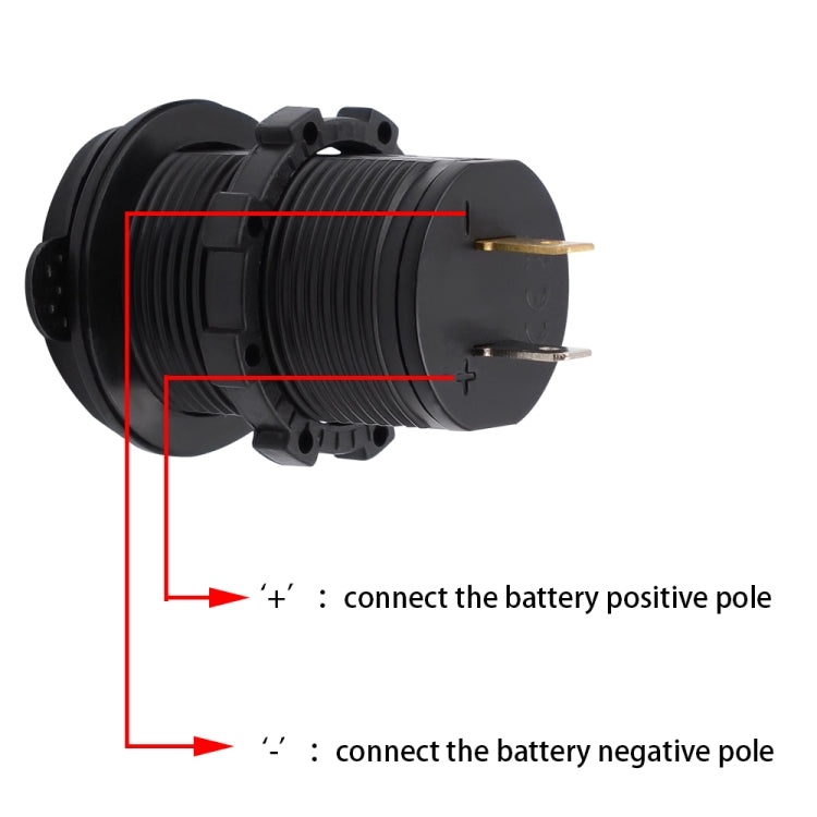 Universal Car Dual USB Charger Power Outlet Adapter 4.2A 5V IP66 with Aperture + 60cm Cable, 4.2A + 60cm Cable(Blue Light), 4.2A + 60cm Cable(Green Light), 4.2A + 60cm Cable(Orange Light), 4.2A + 60cm Cable(Red Light), 4.2A + 60cm Cable(White Light)