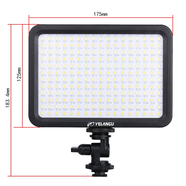 YELANGU YLG0504B 204 LEDs 1000LM 3300-5600K No Polar Dimmable Studio Light Video & Photo Light for Canon, Nikon, DSLR Cameras