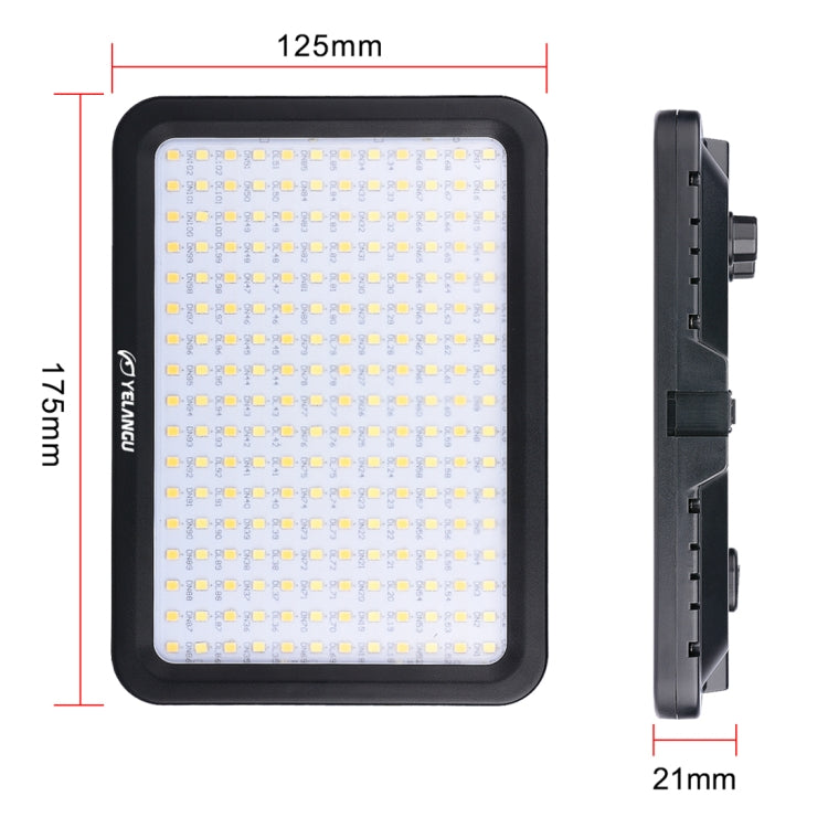 YELANGU YLG0504B 204 LEDs 1000LM 3300-5600K No Polar Dimmable Studio Light Video & Photo Light for Canon, Nikon, DSLR Cameras