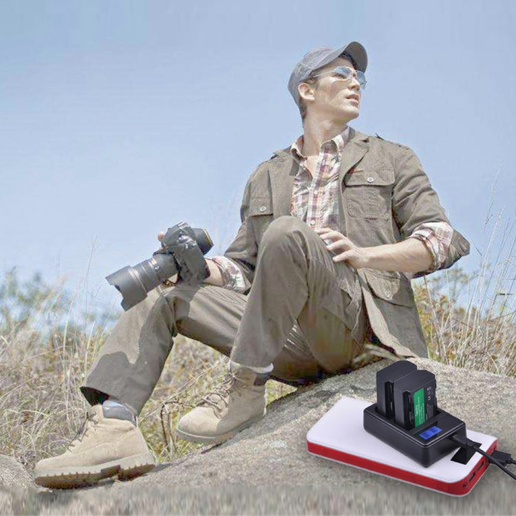 شاحن بطارية بشاشة LCD رقمية ثنائية القناة مع منفذ USB لبطارية Sony NP-FZ100، متوافق مع Sony A9 (ILCE-9)، بطارية NP-FZ100 مزدوجة