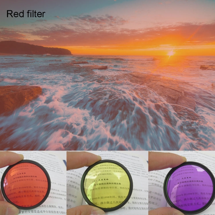 JUNESTAR 4 in 1 Proffesional 52mm Lens Filter(ND2-400 + Red + Yellow + FLD / Purple) for GoPro HERO5 / 4s / 4 / 3+ / 3 / 2 & Xiaomi Xiaoyi Yi I / II 4K & SJCAM Sport Action Camera, 4 in 1 52mm Lens